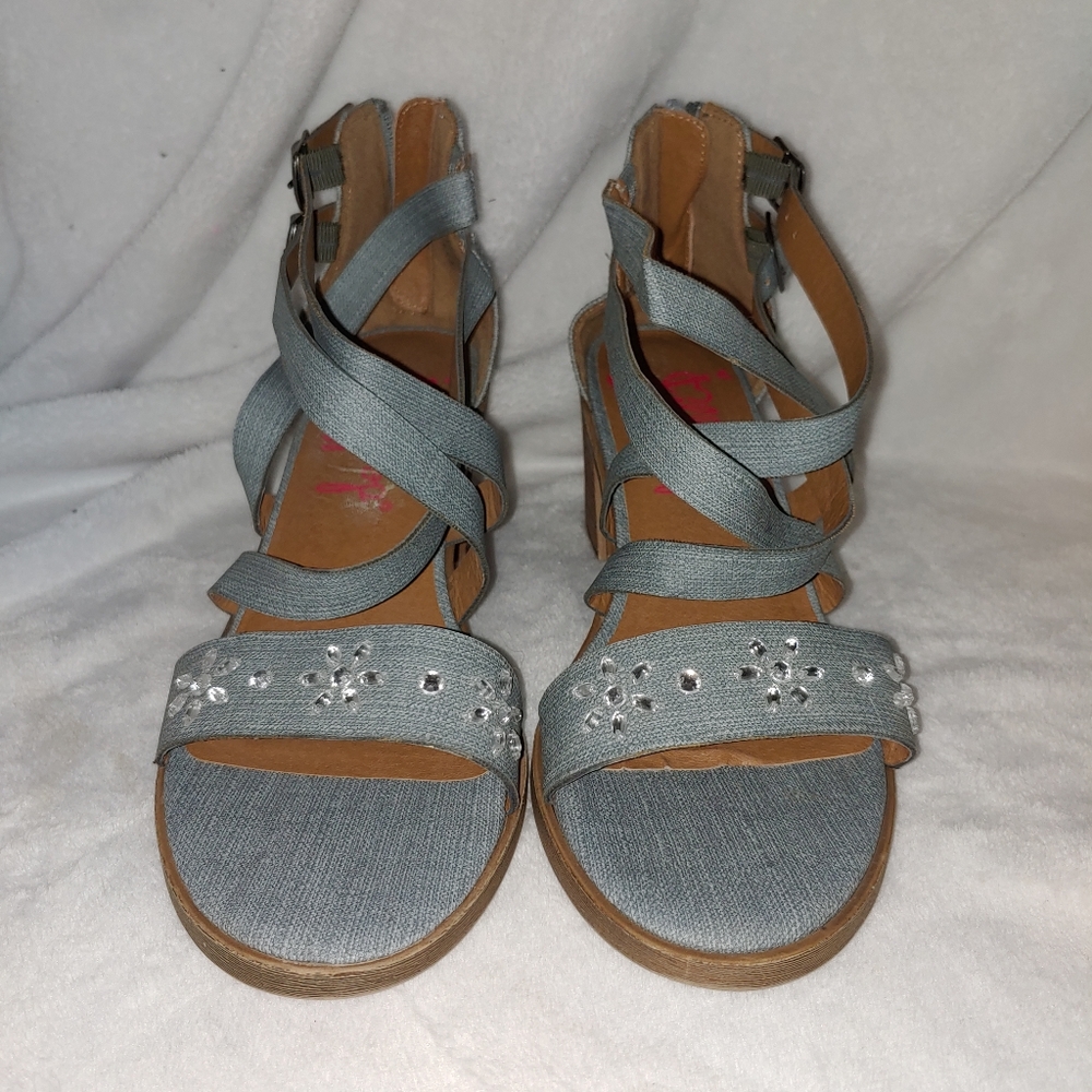 Jellypop Women's Sandal blue light denim size 9